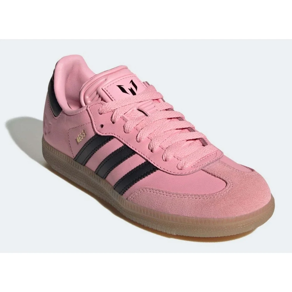 Adidas Grade School Size 10K SAMBA INDOOR 'MESSI LIGHT PINK BLACK GS JR0424 NEW